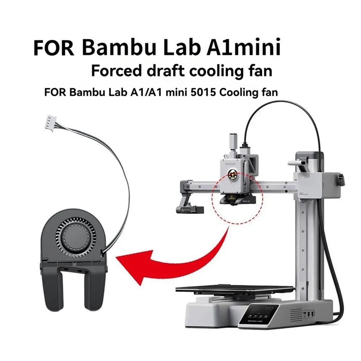 New Electronics For A1/A1 Mini 5015 Cooling Blower Fan Component Cooling Fan Reduce Printing Failures 3D Printer Parts