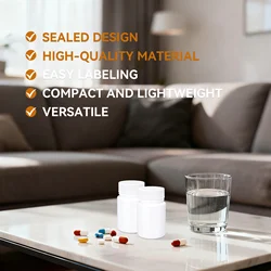 Bouteille de Médicaments avec Couvercle, 20ml-200ml, Conteneur d'Emballage en Plastique de Qualité Alimentaire, Cache, Porte-Médicaments, 20 Pièces