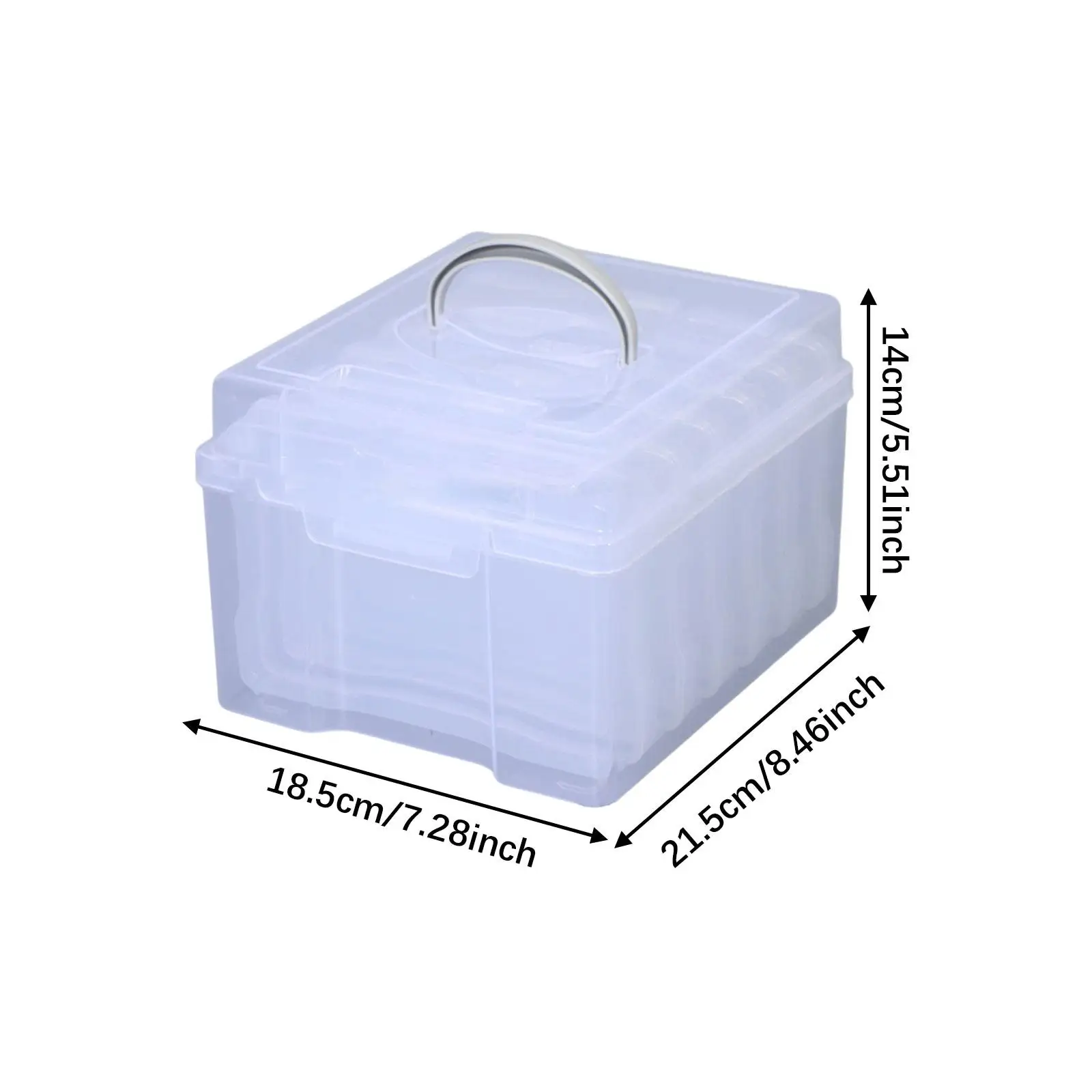 Photo Storage Box Photo Organizer Multiuse Compartment with Handle for Stickers Envelopes Greeting Cards Art Supplies Coupons