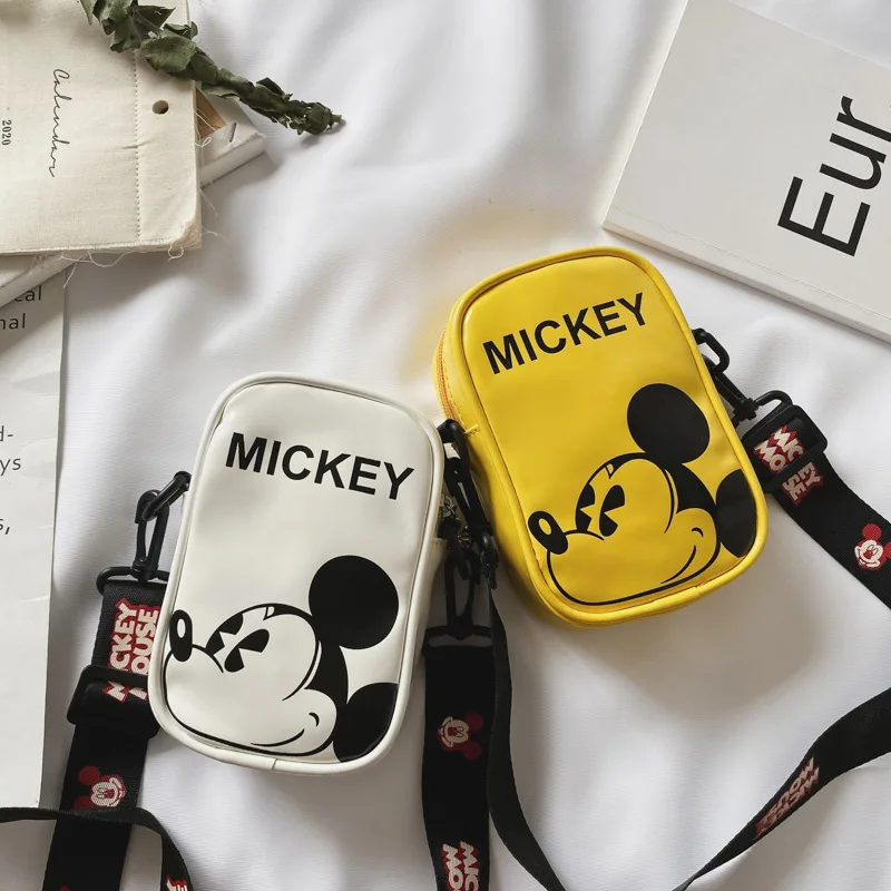 Disney Mickey Mouse Cartoon Bag Cute Mickey Mouse Printed Crossbody Bags for Boys Girls Fashion Outdoor Shoulder Bag Kids Gifts