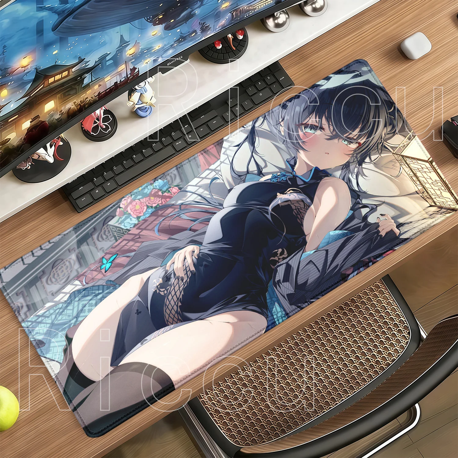 Ryuuge Kisaki Blue Archive Kawaii Mousepad Large Non-slip HD Printing Mouse Pad Keyboard Anime Girl Overlocks 400x900mm Desk Mat
