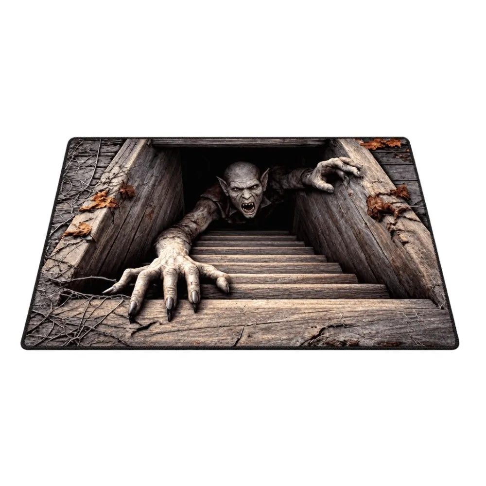 Foot Mat Halloween Optical Illusion Rug 3D Non-Slip Doormat Abrasion-Resistant Quick Dry Door Rug Halloween Party