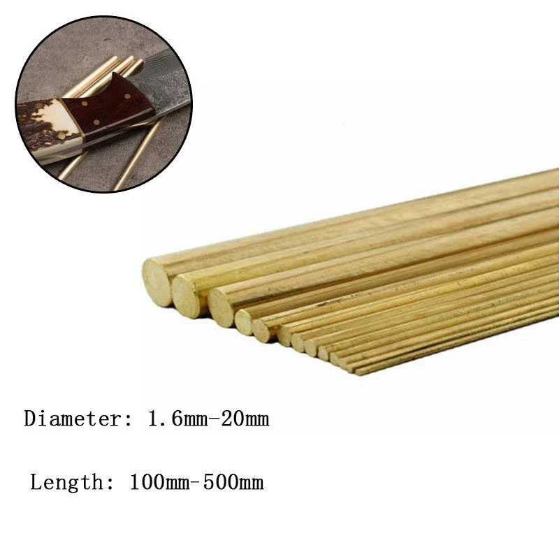 Imagem -03 - Round Brass Round Bar Rod Faça Você Mesmo Faca Handle Circular Wire Tube Modelmaking Brass Rod Diâmetro 1.620 mm Comprimento 100500 mm