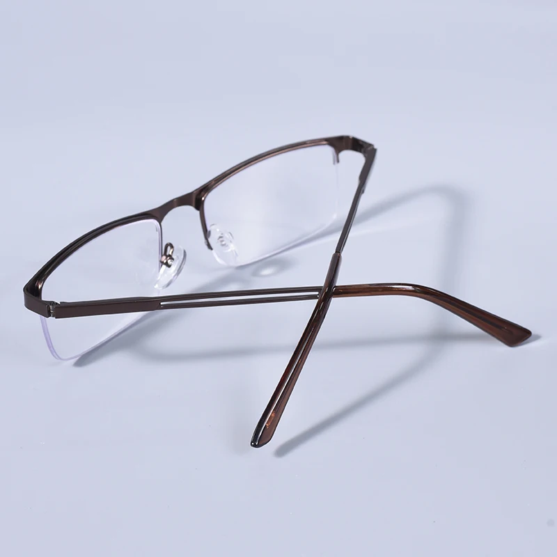 2025 männer Blau Licht Blockieren Lesebrille Metall Halb Rahmen Brillen Mit Frühling Scharnier Computer Reader + 125 + 175 – Detail 22