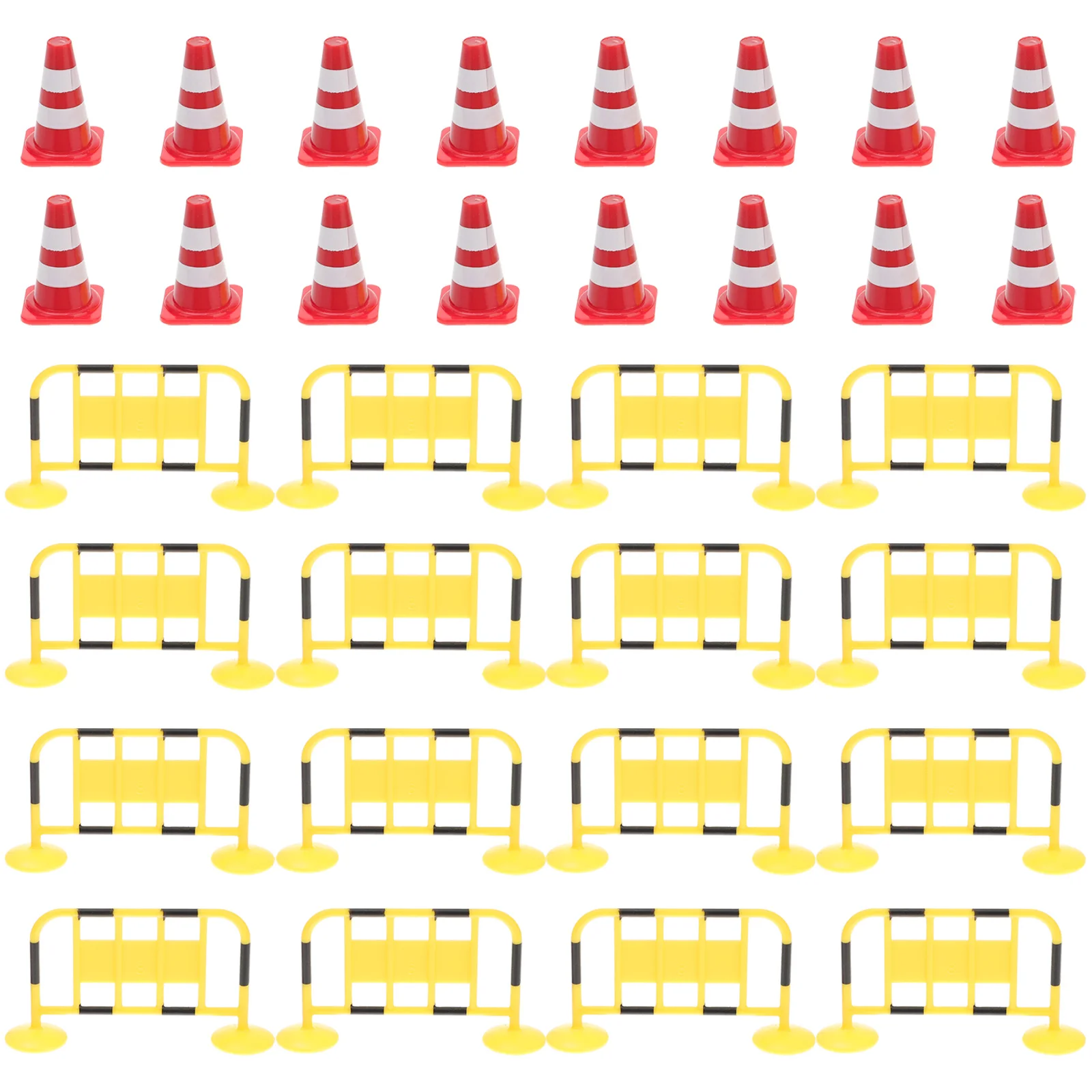 

32 Pcs Road Sign Barricade Toy Scenes Traffic Fences Toys Roadblock The Kids Cones Children Educational Plaything Mini Abs Town