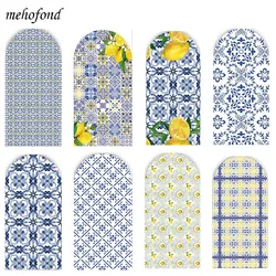 Mehofond Custom 2-Sided Mediterranean Pattern Lemon Birthday Party Baby Shower Cover Chiara Arch Background Decor Backdrop Photo