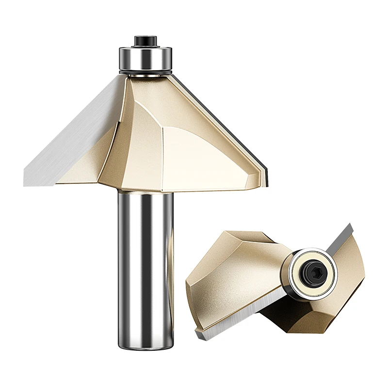 

Tideway 45-градусная фреза для формирования фаски с подшипником для снятия фаски с ЧПУ, режущие инструменты по дереву, деревообрабатывающий фрезерный станок