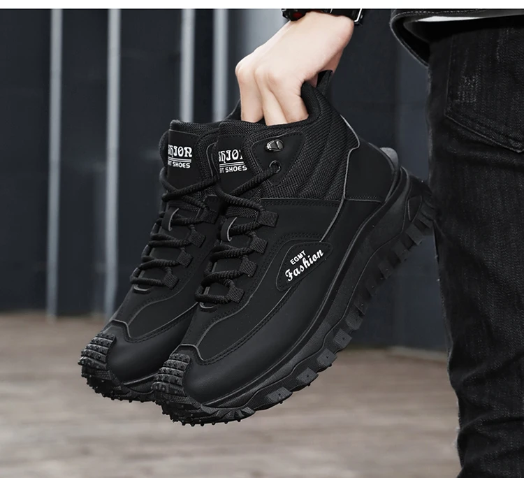 Herren-Outdoor-Wanderschuhe mit Farbblockdesign, bequemem Futter, flexibler, rutschfester, gezahnter Außensohle, hervorragendem Halt, geeignet für Outdoor-Wanderungen, Freizeitaktivitäten, Bergsteigen und Camping. – Detail 16