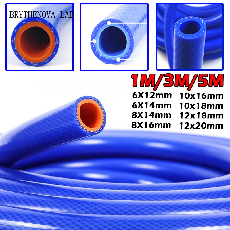 1m/3m/5m Vacuum Rubber Hose Heat Resistant Fuel Pipe Motor High Vehicle Presure Double Layer Silicone Hose Cylinder Cooling Tube