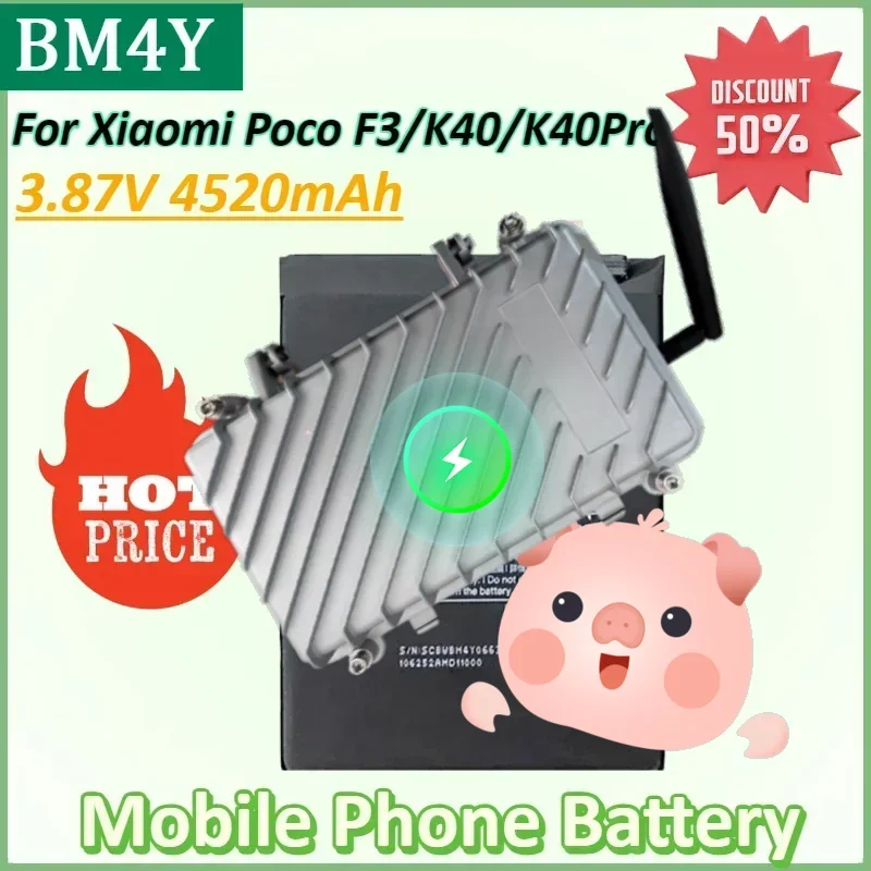 

BM4Y 3.87V 4520mAh Mobile Phone Battery for Xiaomi Poco F3 Redmi K40/ K40Pro High Quality Replacement Batteries