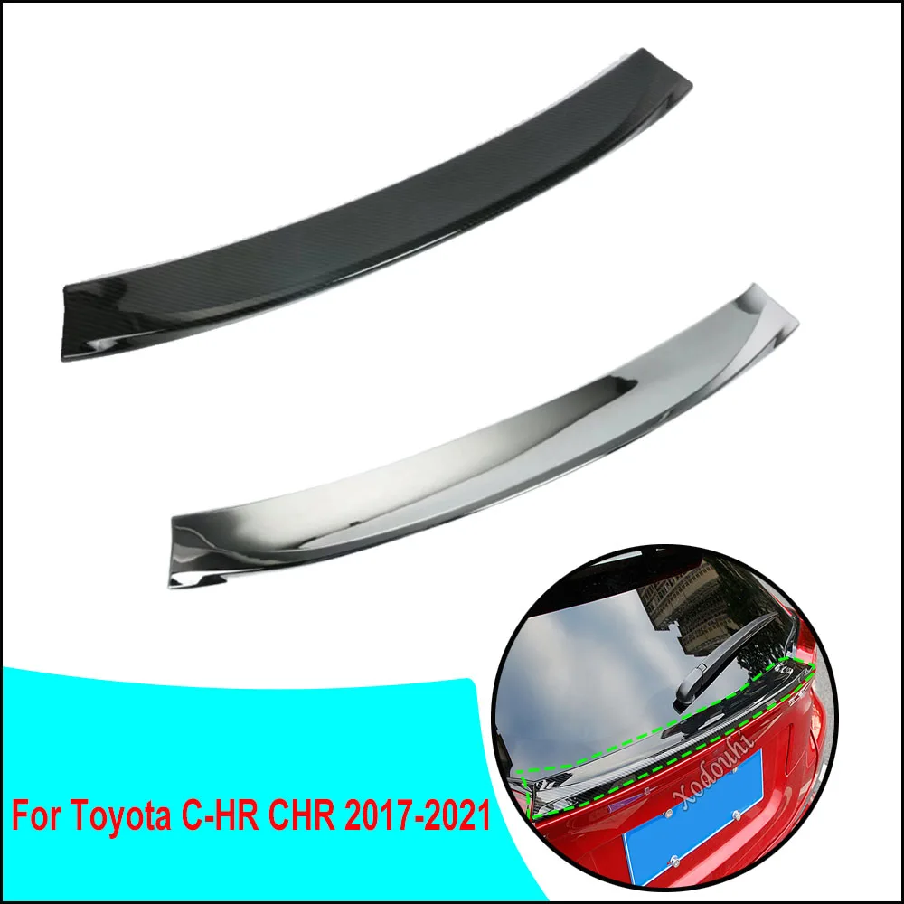 

Car ABS Rear Door Wing Tail Spoiler Frame Plate Trim Molding Hoods Frame Stick Hood For Toyota C-HR CHR 2017 2018 2019 2020 2021