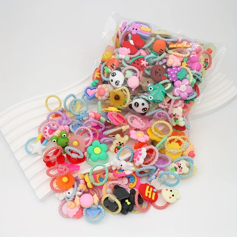 30 Stück gemischte Haargummis mit Tiermotiven, ein Set festlicher Haaraccessoires für elegante Mädchen. – Detail 10