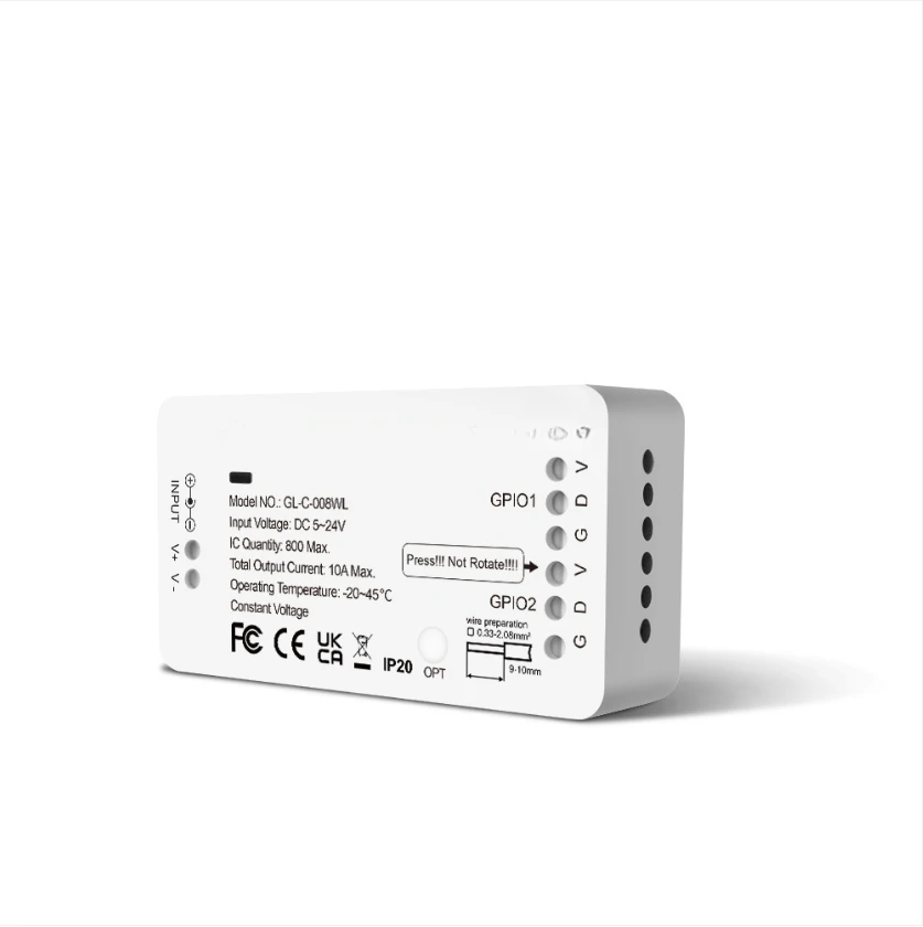 

Smart LED Strip Controller Compatible with For RGB WS2811 2812B 2813 SK6812 WiFi APP Controlled Multi Color Segment Effects