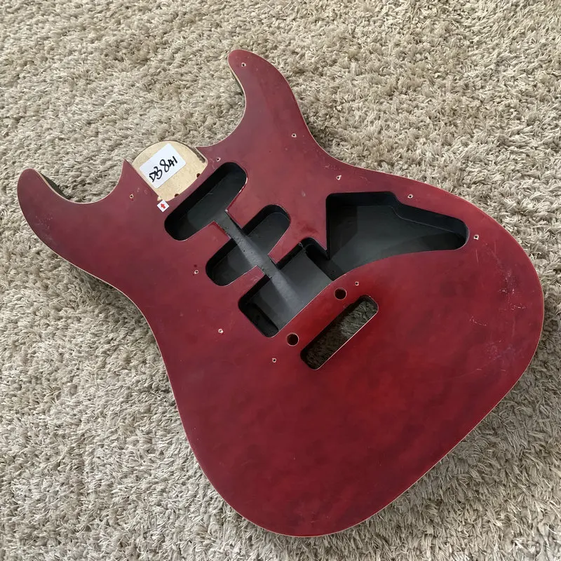 Electric Guitar Body Wine Red Color SSH Pickups Unfinished Two Points Fixed Tremolo DIY Guitar Parts Replace Accessories  DB841