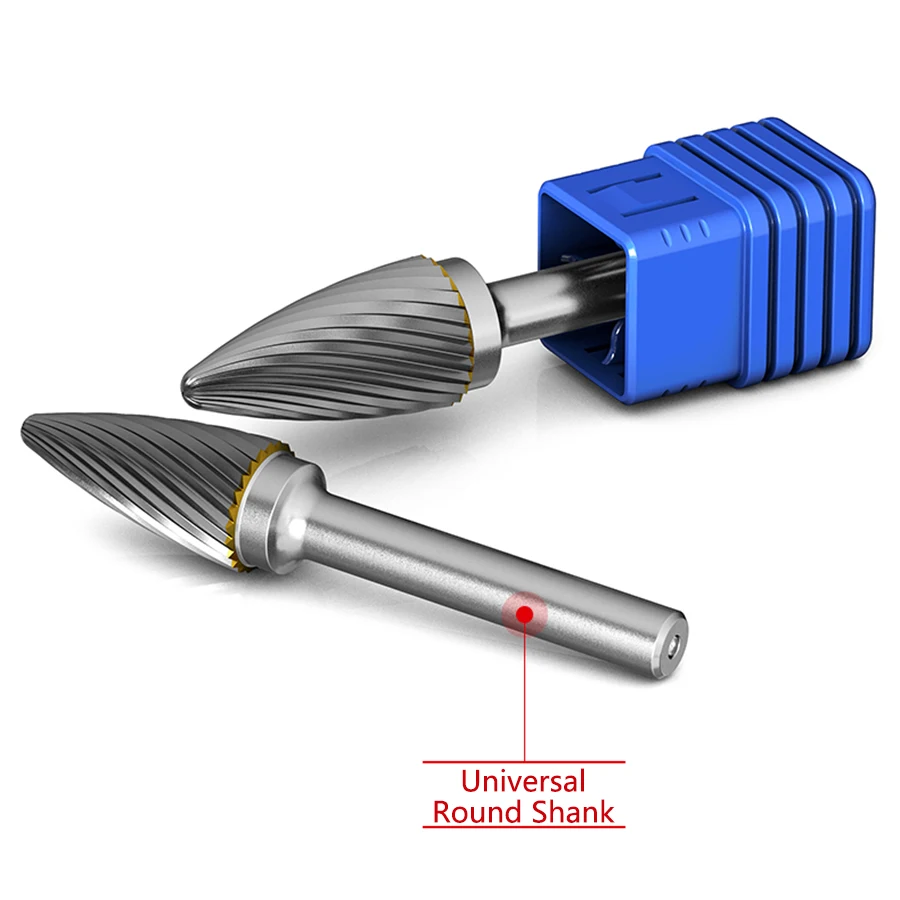 High quality Tungsten steel milling cutter Carbide rotary file Metal grinding head Alloy millcutter F type Universal round shank