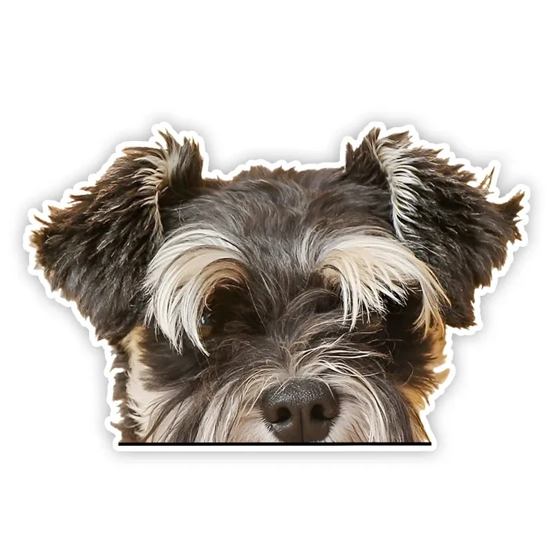 Mini Schnauzer Cute Dog Car Decals Bumper Window Stickers Car Accessories Waterproof Vinyl Material 17x11cm PVC KK