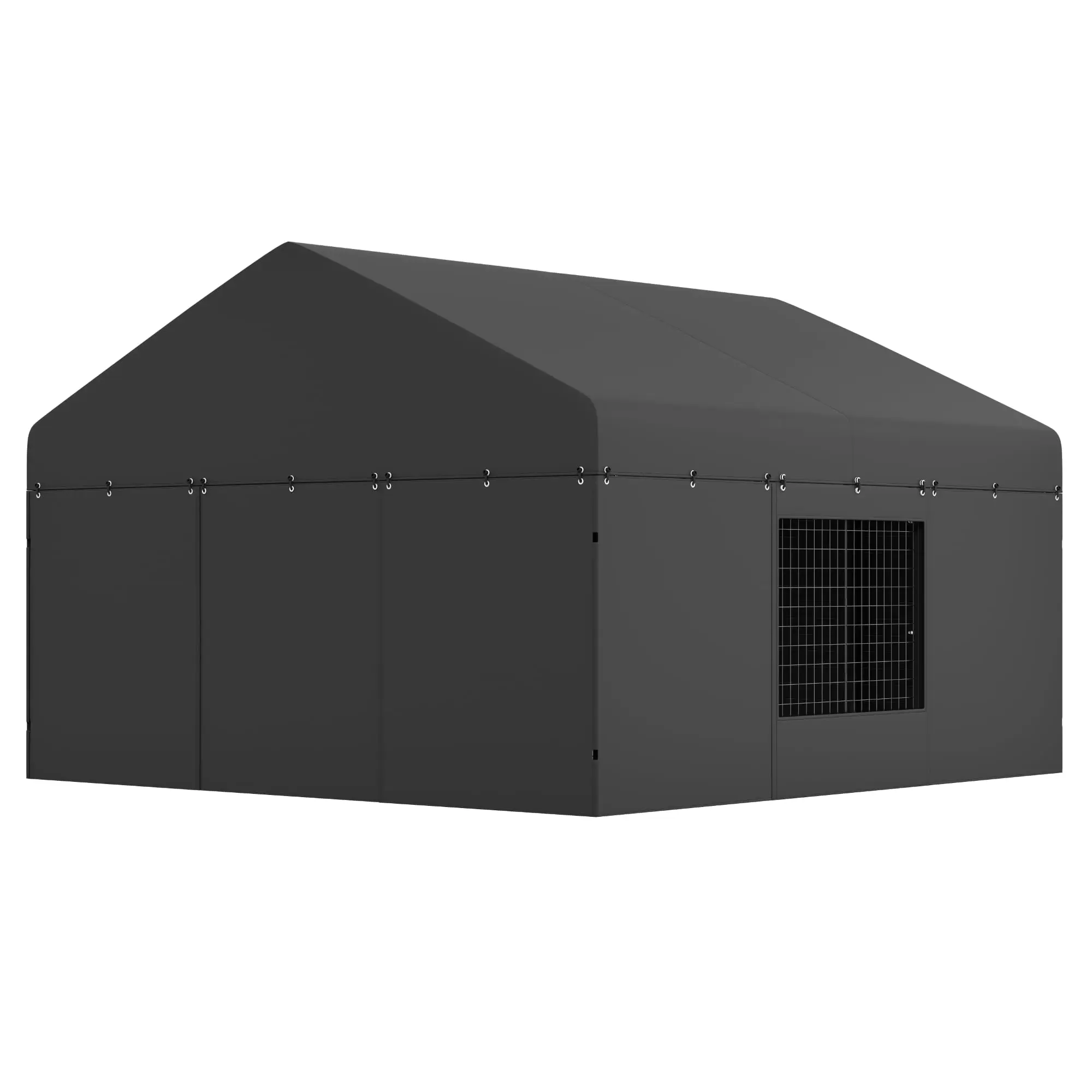 Outdoor Dog Kennel Steel Ideal Dog Fence for Medium/Small Dogs Anti-Rust Coating Cage with Roof All Weather Resistant