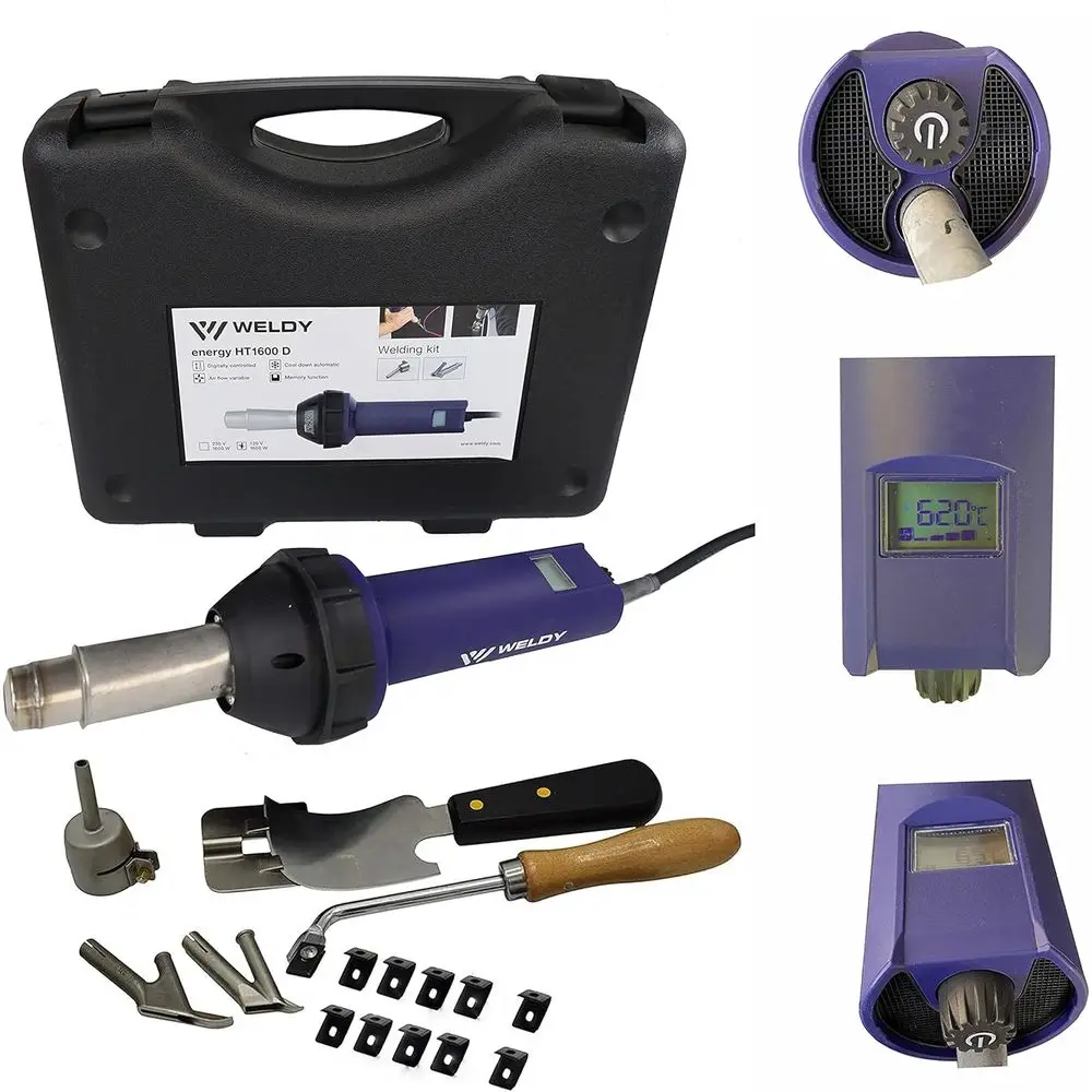 

1600W Digital Heat Gun for Plastic Welding, PVC, TPO Roofing, and Flooring (with Welding Kit)