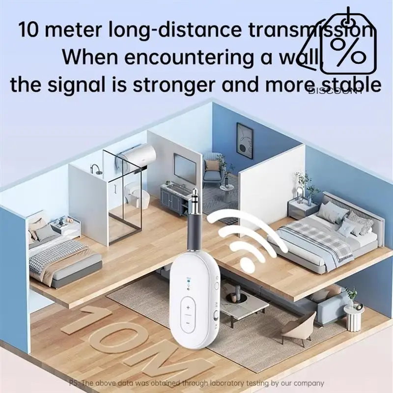 AS95-2 في 1 بلوتوث 5.4 جهاز إرسال واستقبال الصوت محول لاسلكي مع ميكروفون 3.5 مللي متر AUX موسيقى ستيريو لمجموعة السيارة التلفزيون الكمبيوتر