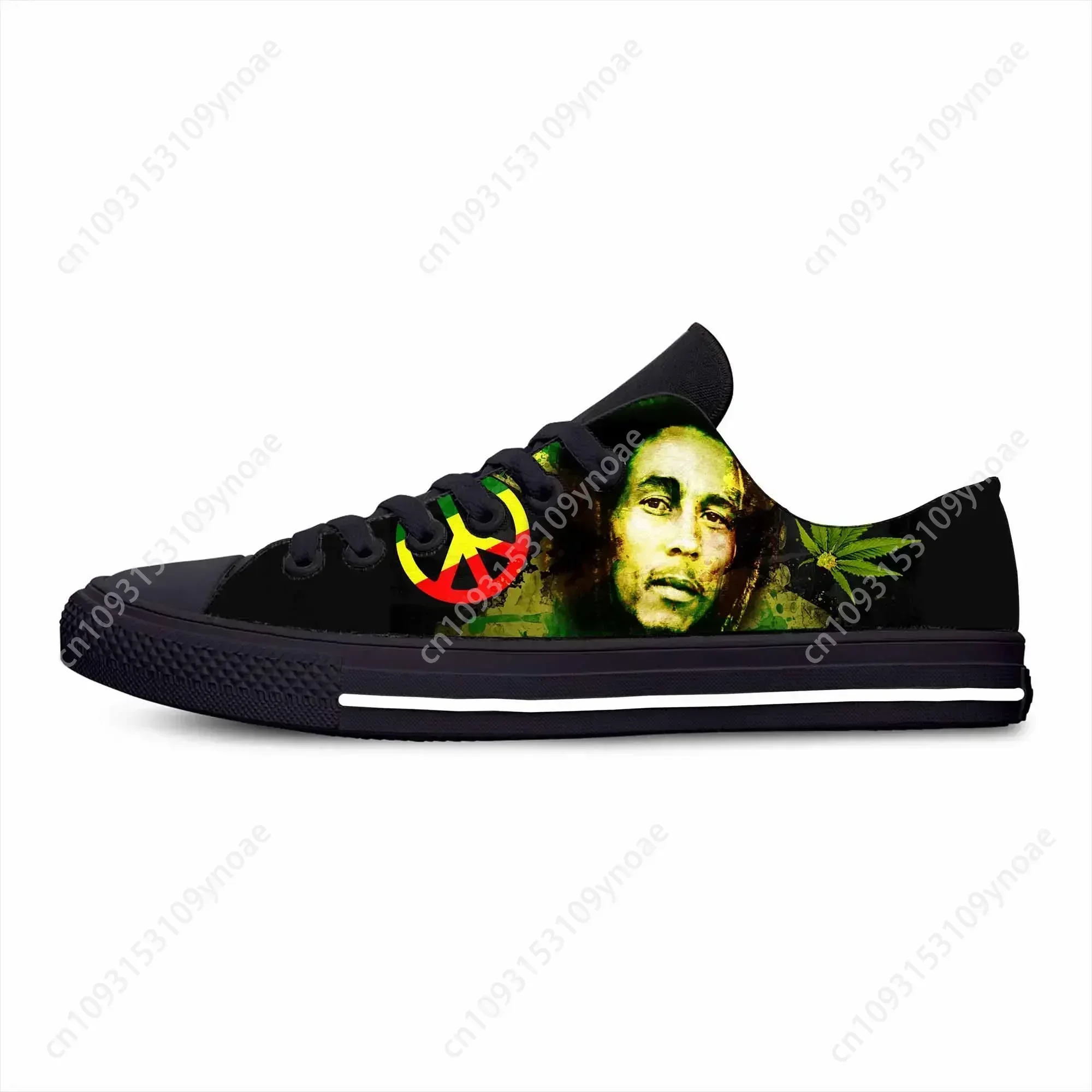 Legend Bob Marley Reggae Rasta Music Rock Fashion Casual Cloth Shoes Low Top Comfortable Breathable 3D Print Men Women Sneakers 2