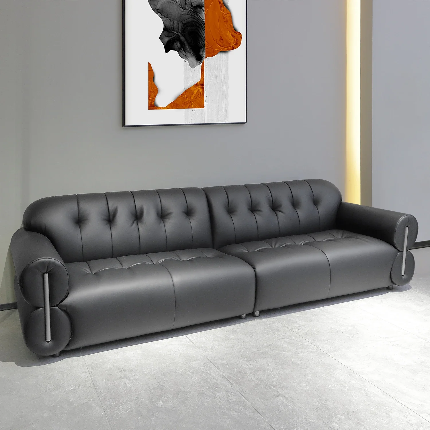 

#European Style Modern Furniture Leisure Genuine Leather Corner Storage Functional Sofa.