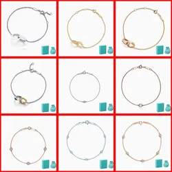 sliver 925 Letter U-Shaped Bracelet, Round Ball Hanging Lock Head, Double-Layer Bracelet, Open Double T Bracelet