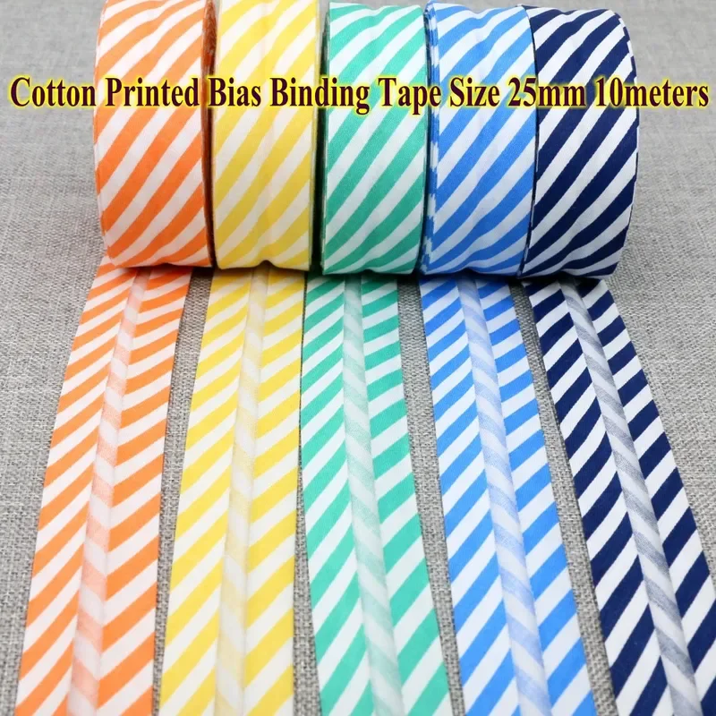 Cotton Bias Tape Ribbon Dots Grid Stripe Tartan Checked Scottish Printed 25mm 1\