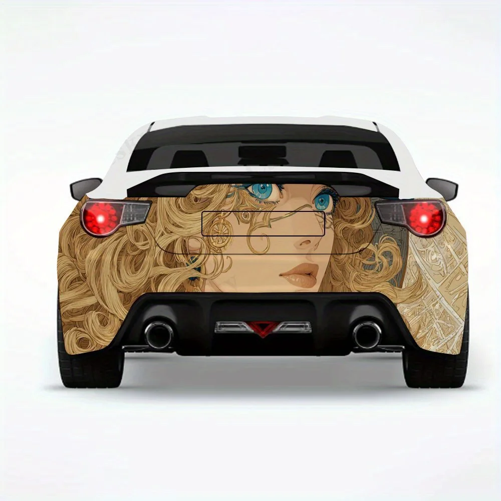 

Загадочный цилиндр, вьющиеся волосы, персонаж, автомобильная наклейка, автомобильные виниловые обертывания для украшения и защиты-водостойкие самостоятельные...