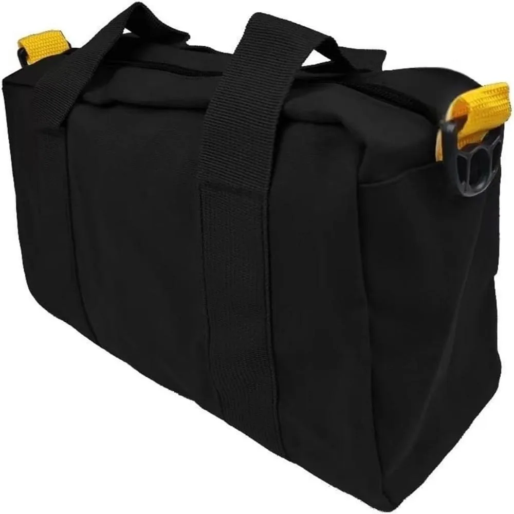 12 Inch Wide Mouth Tool Bag, Canvas Tool Bag, Heavy Duty Tool Storage Bag，Power Tool Organizer Pouch, Tool Bags for Men