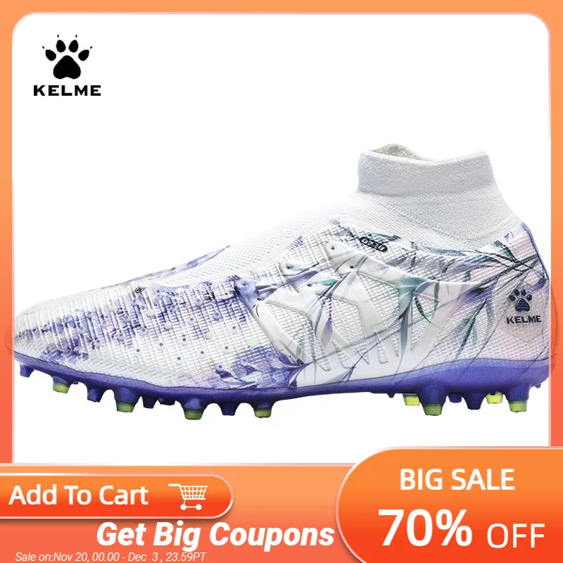 

Kelme Football Shoes Men's High Top Professional Tf Broken Nail Adult Training Shoes Mg Football Shoes Short Nail Football Boots