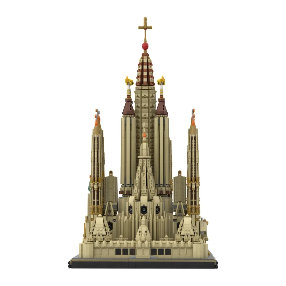 MOC Sagrada Familia Roman Catholic Church Builidng Blocks Set Spain House Castle Famous Medieval Architecture DIY Birthday Gifts