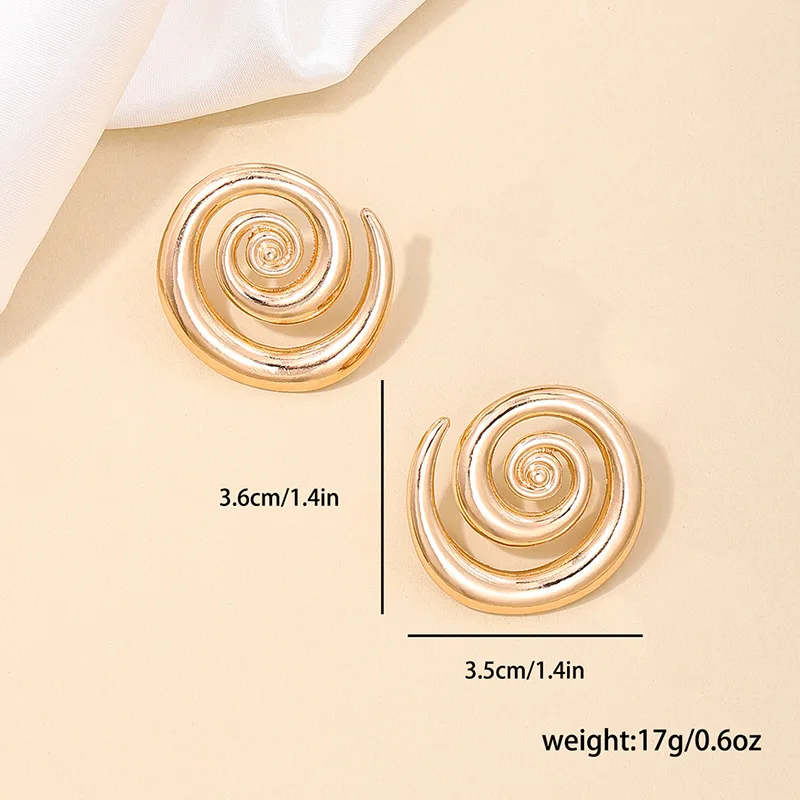 DIEZI Exaggerated Hollow Out Geometric Metal Stud Earrings For Women Girls Party Steampunk Piercing Earrings Accessories Jewelry