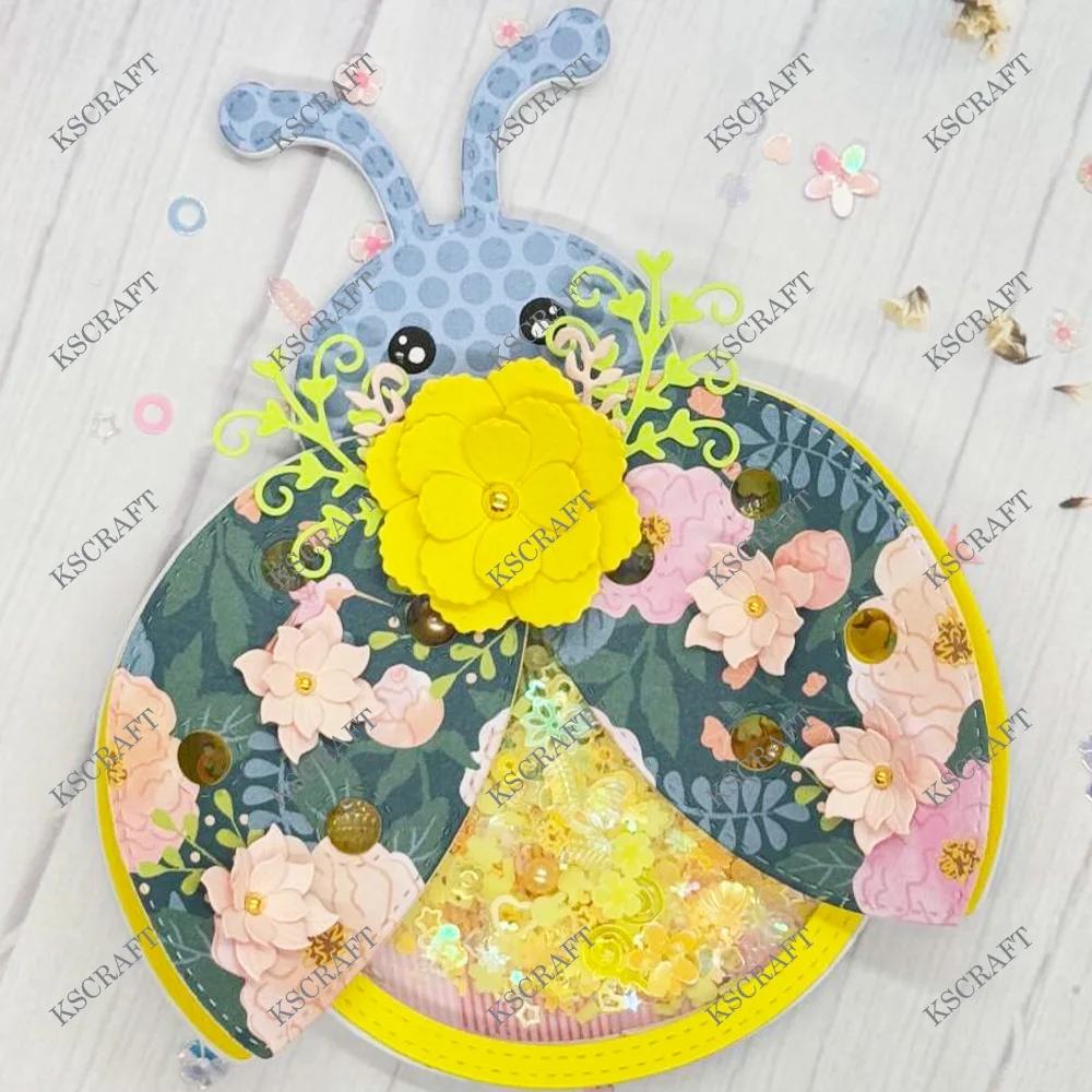 KSCRAFT Ladybug Mini Album Cutting Dies Stencils for DIY Scrapbooking Decorative Embossing DIY Paper Cards
