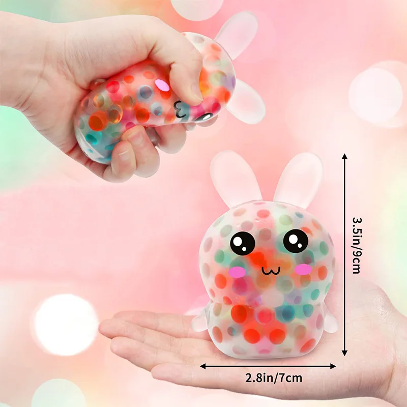 Easter Bunny Stress Balls - 5 Pack Sensory Fidget Toys For Kids And Adults Stress Balls With Colorful Water Beads