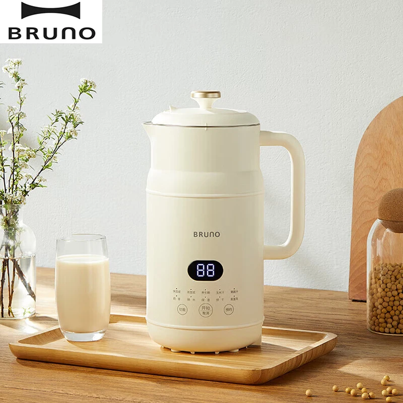 BRUNO Soymilk Maker Electric Blender Mixer Automatic Heating Keep Warm Free-filter Soymilk Machine Cold Drink Hot Drink Dual-use