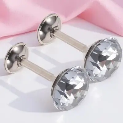 2 قطعة رباط للستائر الفضية الماس تصميم سبائك الزنك كبير لامعة فو الماس الستائر السنانير الباب جدار شرابة أصحاب #6