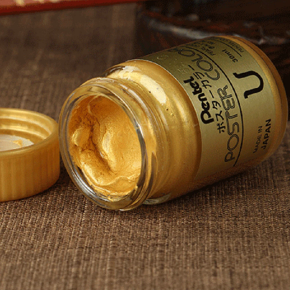 Pentel 30ml Advertising Paint Gold and Silver Watercolor Paint Painting Supplies and Tools