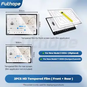 Bilashmart Futhope Tempered Glass Screen Protector Tesla Highland juniper HD Center Control Film Protection