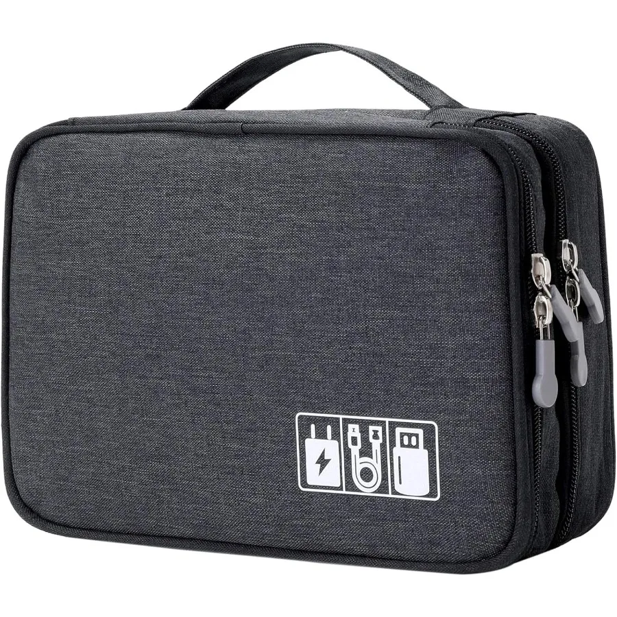 

3-layer Multi-Functional Digital Storage Bag Electronic Accessories Travel Organizer Bag Data Cable Organizer