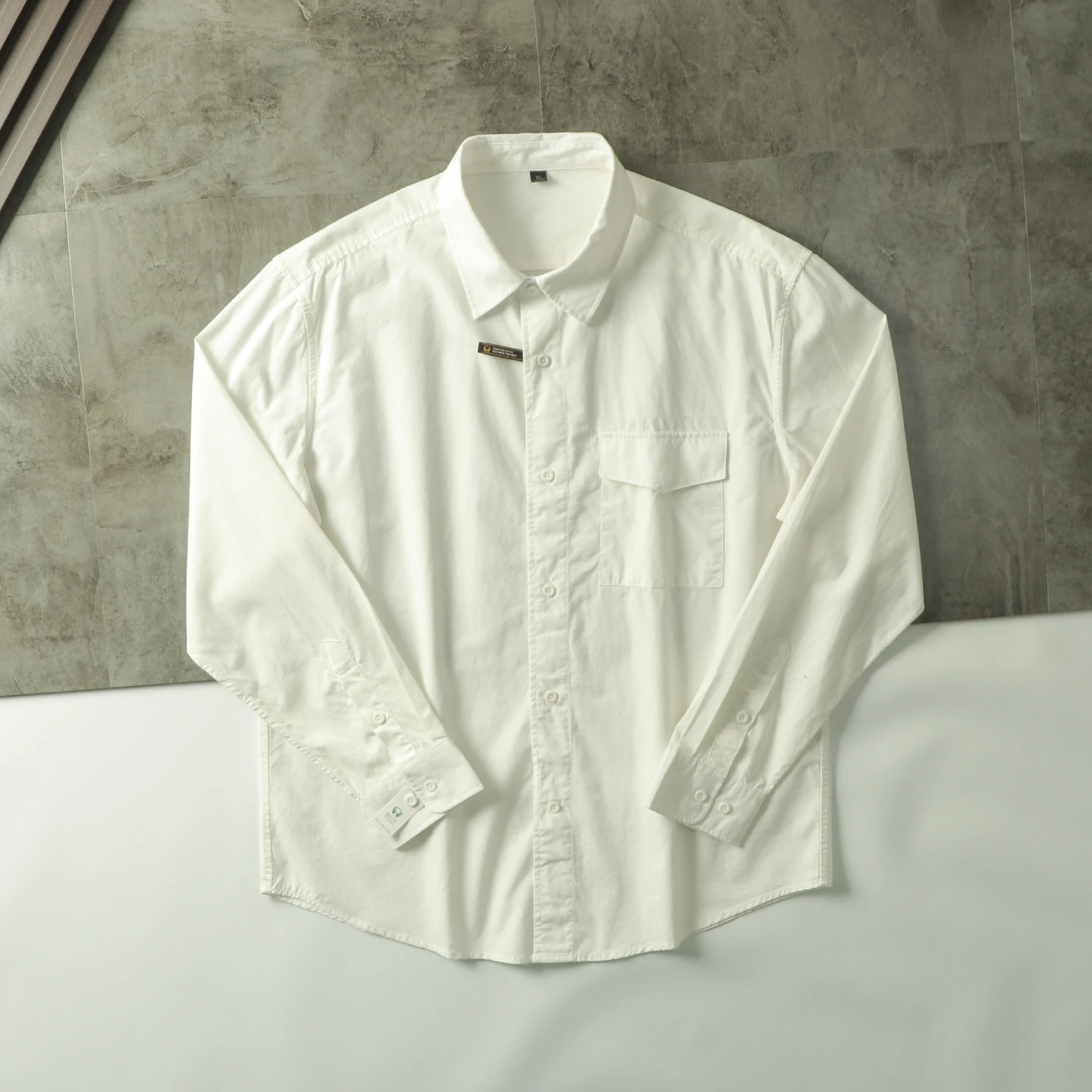 

Premium Quality! 100% Cotton Washed Fabric! New Autumn Men's Commuter Versatile Lapel Collar Long Sleeve Shirt