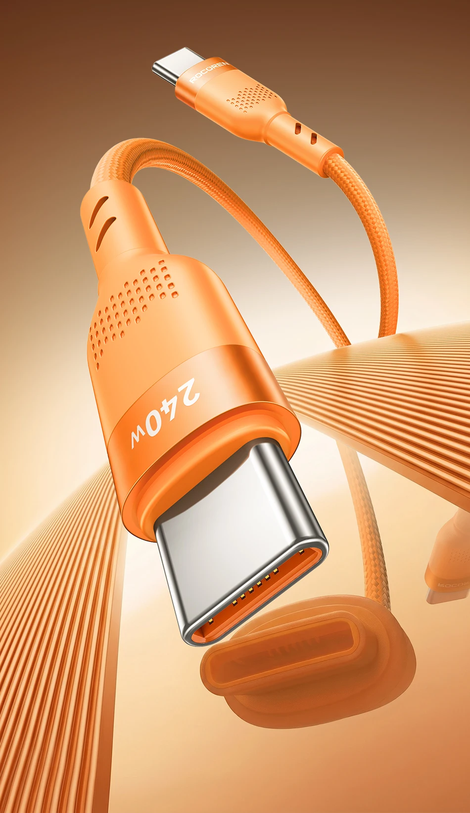 Rocoren 240W USB-Kabel PD USB-C zu Typ-C Kabel für Huawei Xiaomi Samsung USB-C Schnellladekabel Ladekabel Typ-C Kabel – Detail 2