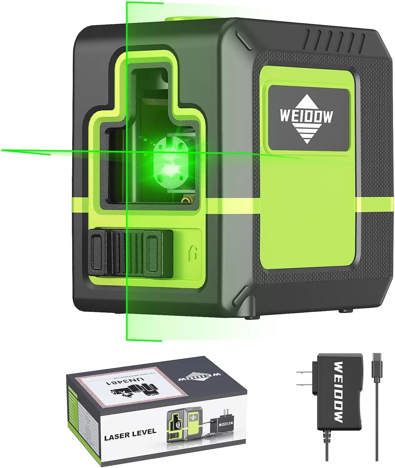 

лазерный уровень - Green Cross Line, для внутреннего декора, для вертикального и горизонтального измерения, литиевая батарея 1200 мАч,