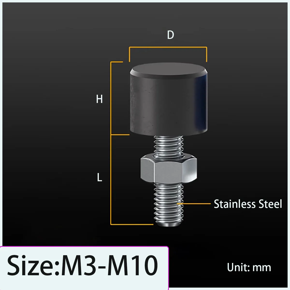 Range High Stability Fastener Buffer Type Hexagonal Hole Polyurethane Stop Bolt - Anti Loosening Screw for Industrial Use