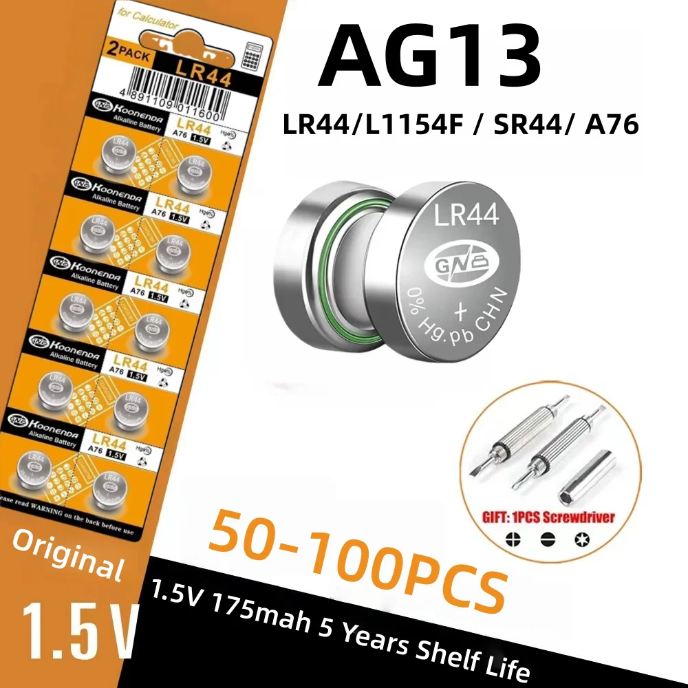 50/100Pcs LR44 Batt… - image