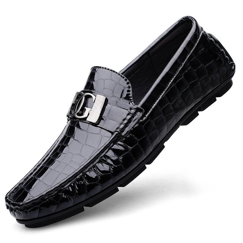 Spring Autumn Mens Patent Leather Shoes Men Loafers Luxury Slip On Loafer Shoes Size 38-45 Dropshipping