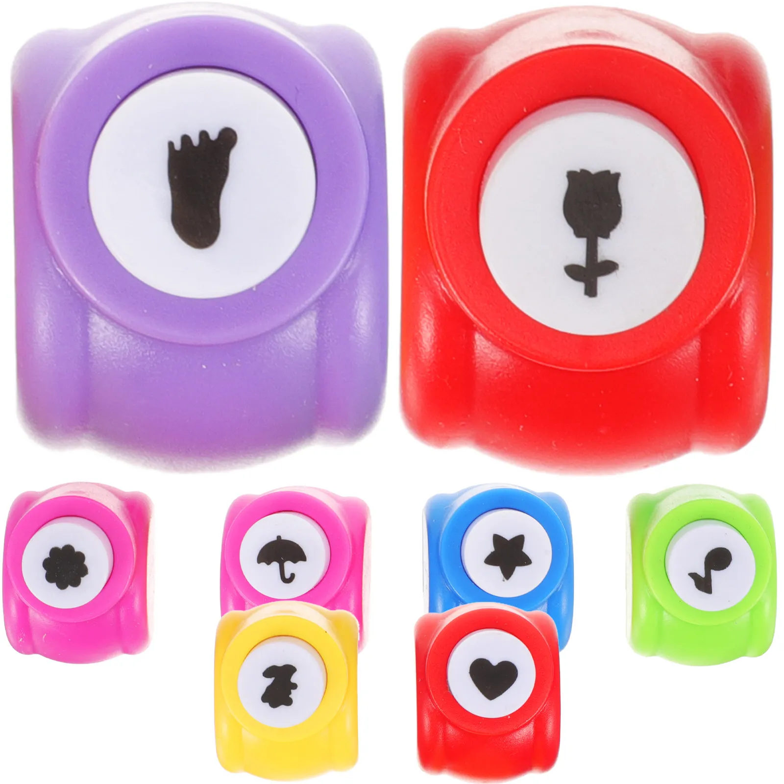 

Набор из 8 фигурных дыроколов для бумаги, для скрапбукинга, школы, рукоделия, портативные маленькие дыроколы для творчества