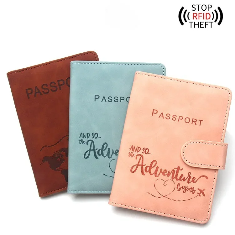 Buckle Passport Cover RFID Travel Passport Covers Passport Holder Flight Ticket Clip Id Card Holder Wallet Travel Accessories