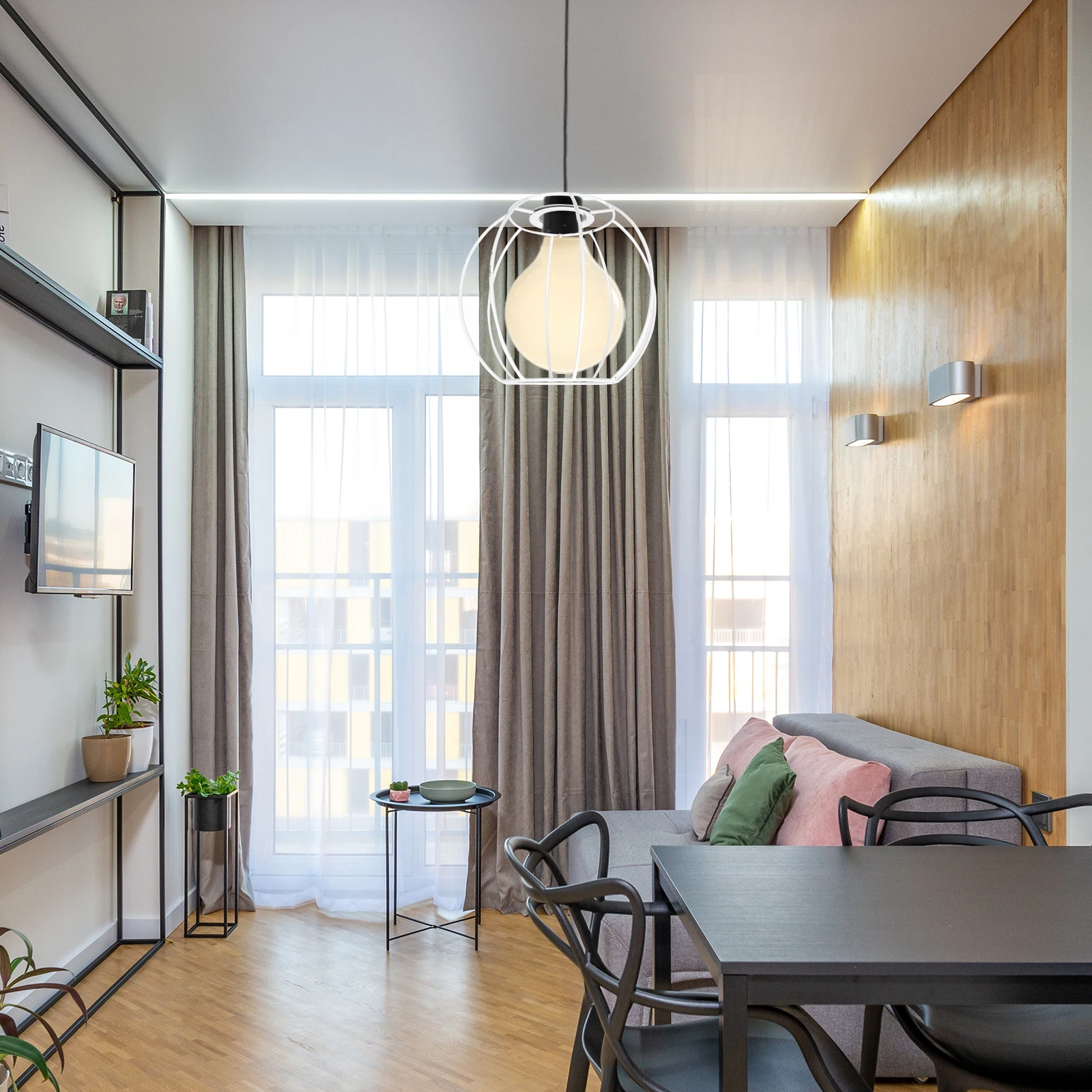 

Round Lantern Bracket Durable Iron Lampshade Frame E27 Light Support Diy Lamp Accessory For Home Office Bedroom