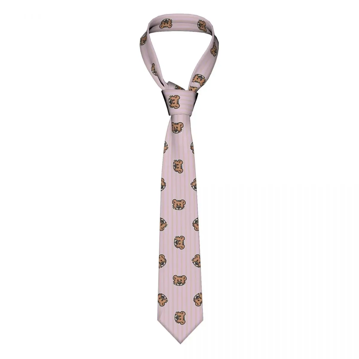 

Mens Tie Classic Skinny Cute Bear Head Neckties Narrow Collar Slim Casual Tie Accessories Gift