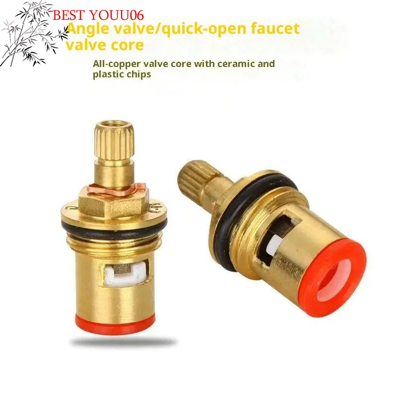 (YOUU06)Universal Replacement Brass Ceramic Disc Stem Cartridge Inner Faucet Valve Tap Valves For Kitchen And Bathroom